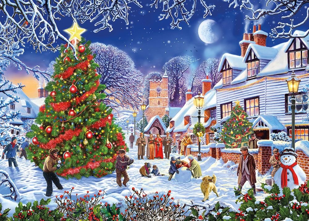 Рождественская елка в деревне - зима - оригинал