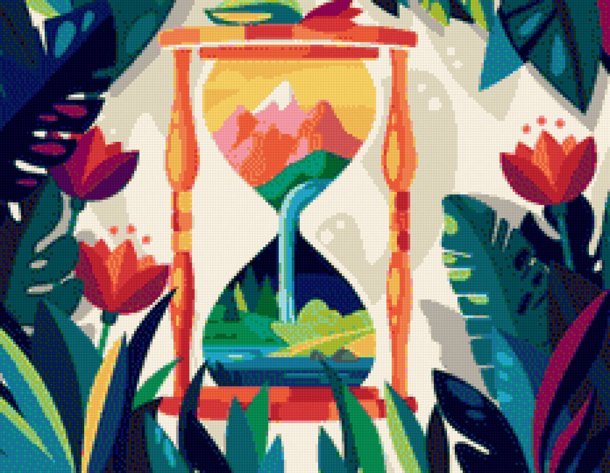 Время - песочные часы, песок, арт, часы, время, абстракция - предпросмотр