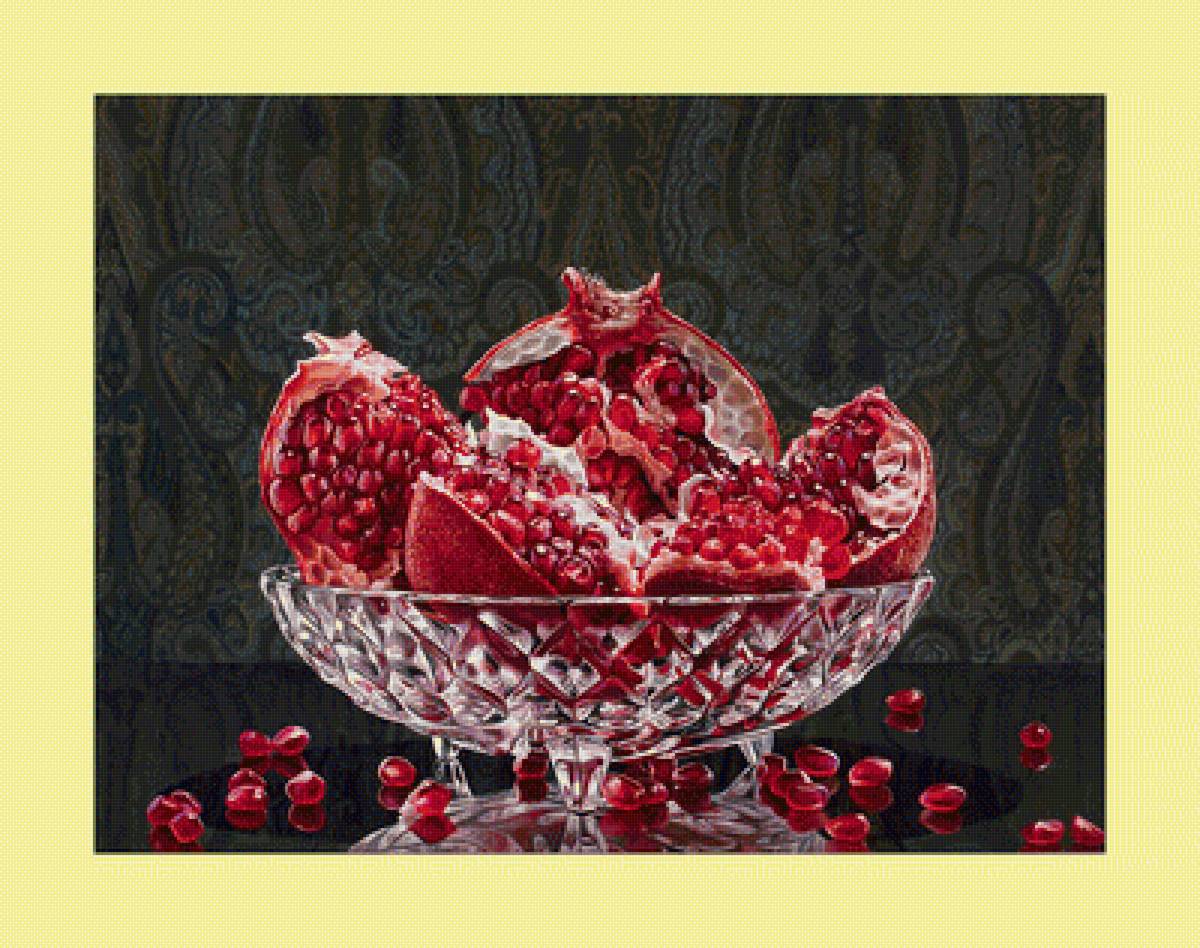 Натюрморт с гранатом. Маленький. - живопись, фрукты, гранат, натюрморт - предпросмотр