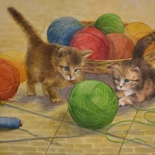 Схема вышивки «котята»