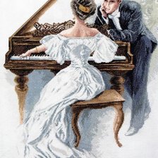 Оригинал схемы вышивки «У рояля» (№1992649)