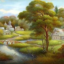 Схема вышивки «пейзаж»