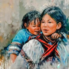 Схема вышивки «Mother and Son.»