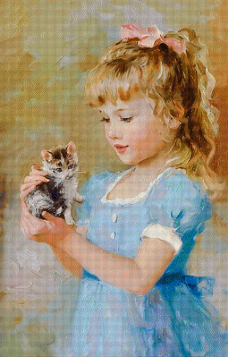 My Little Kitten. - konstantin razumov paintings.children.animals. - предпросмотр