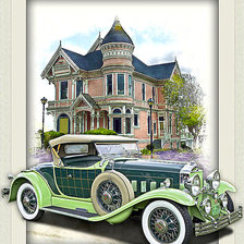 Схема вышивки «Серия "Ретро". Автомобиль»