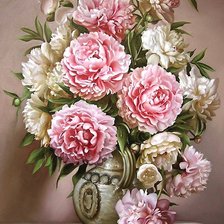 Схема вышивки «пионы»