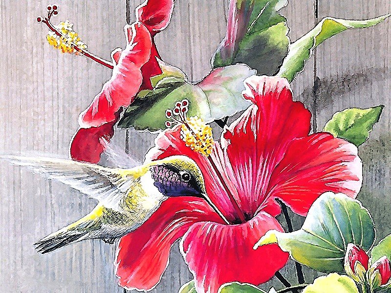 Птичка - птица, цветок - оригинал