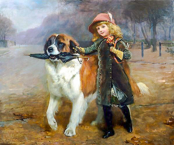 Off to School. - charles burton barber painter.scenarys.children.animals. - оригинал