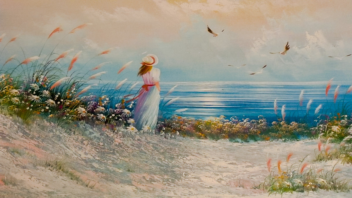 Peaceful Feeling. - seascape.ladies.birds. - оригинал