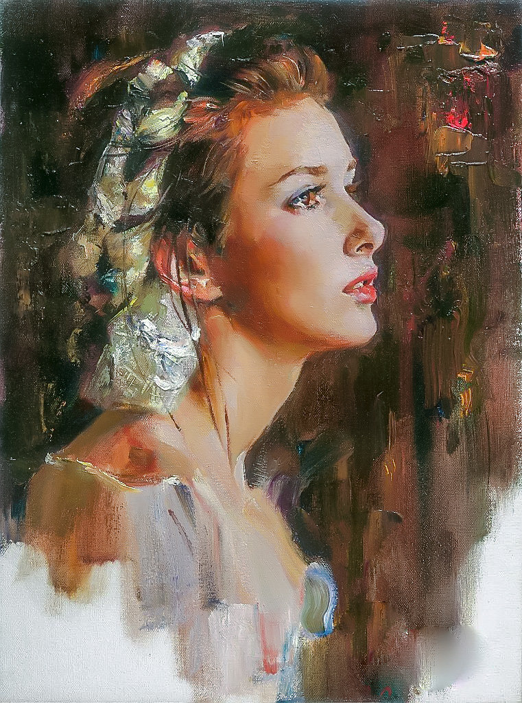 Portrait-3. - michael and inessa garmash paintings.ladies.portraits. - оригинал