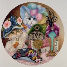 Схема вышивки «mačky,klobúky»