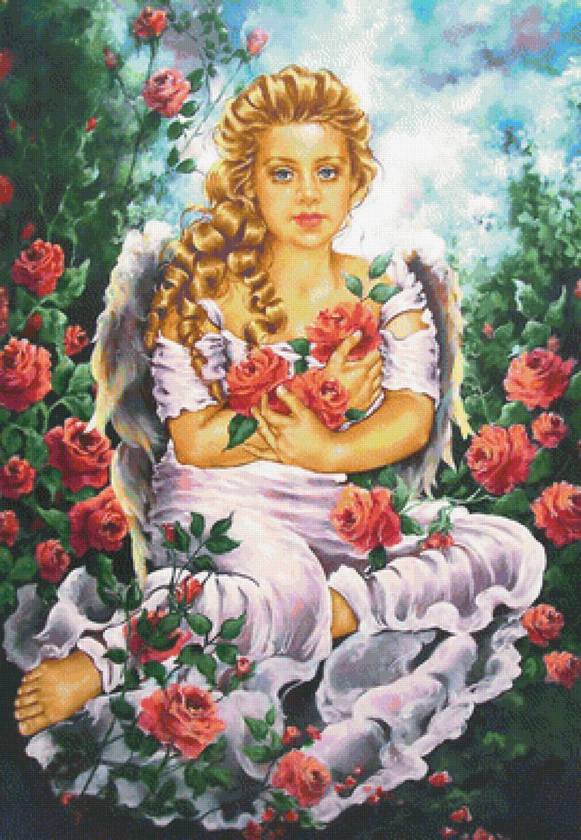 Ангелина - цветы, девочка - предпросмотр