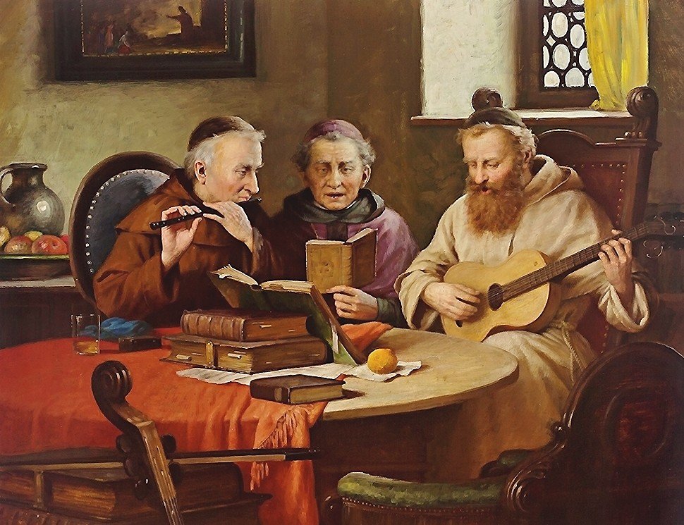 Музицирующие монахи - josef wagner-hohenberg - оригинал