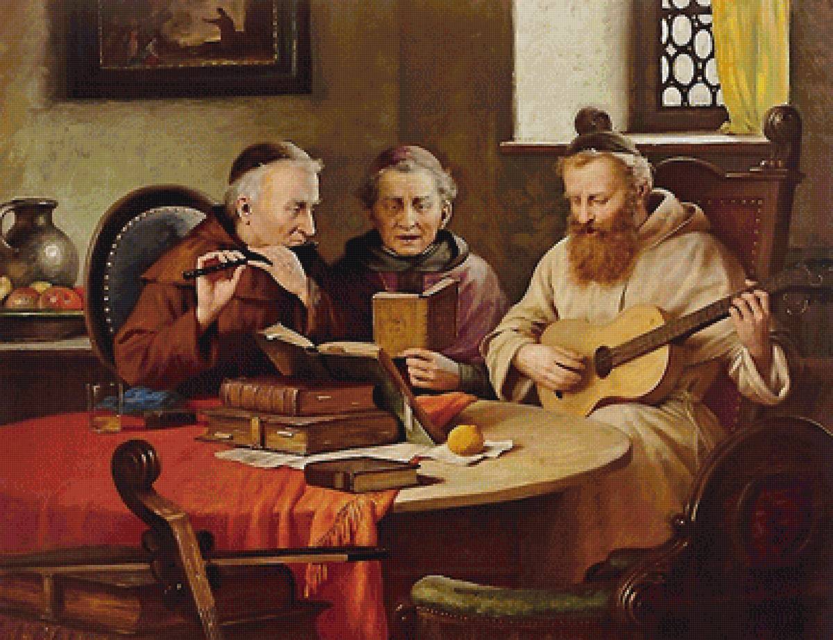 Музицирующие монахи - josef wagner-hohenberg - предпросмотр