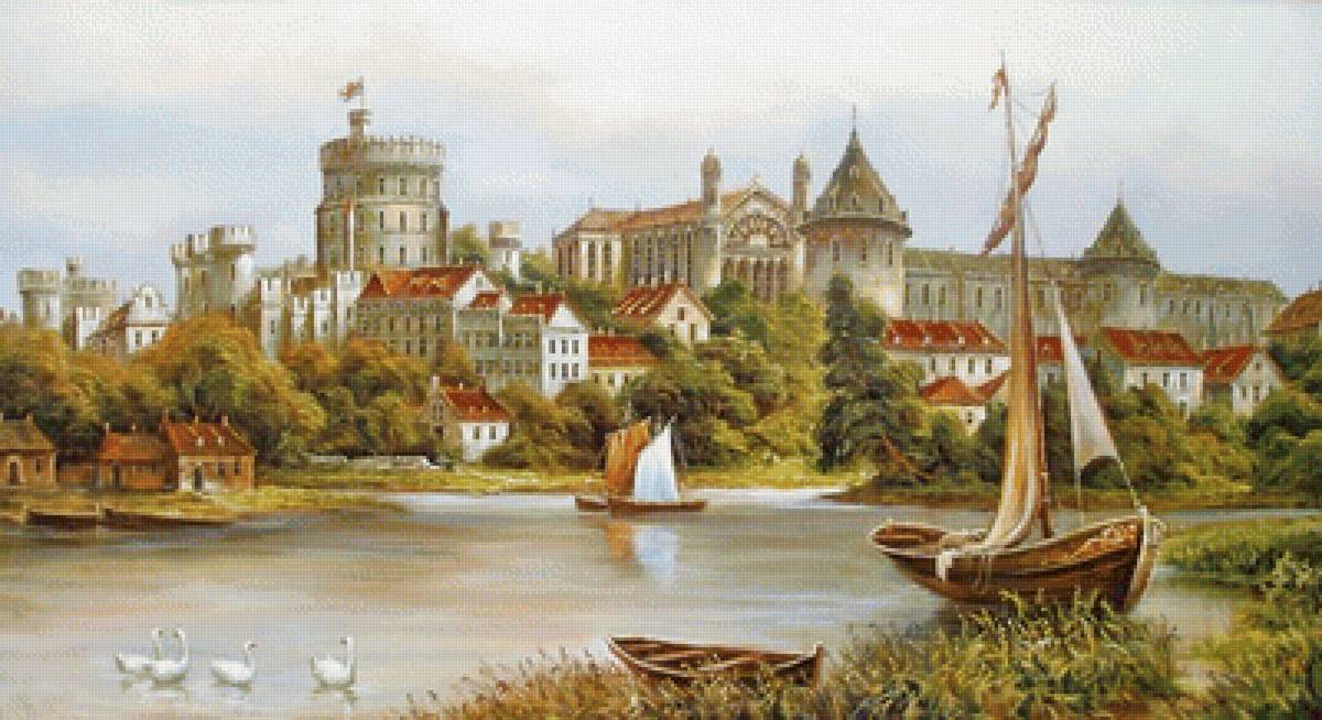 №1993991 - пейзаж, картина, замки - предпросмотр