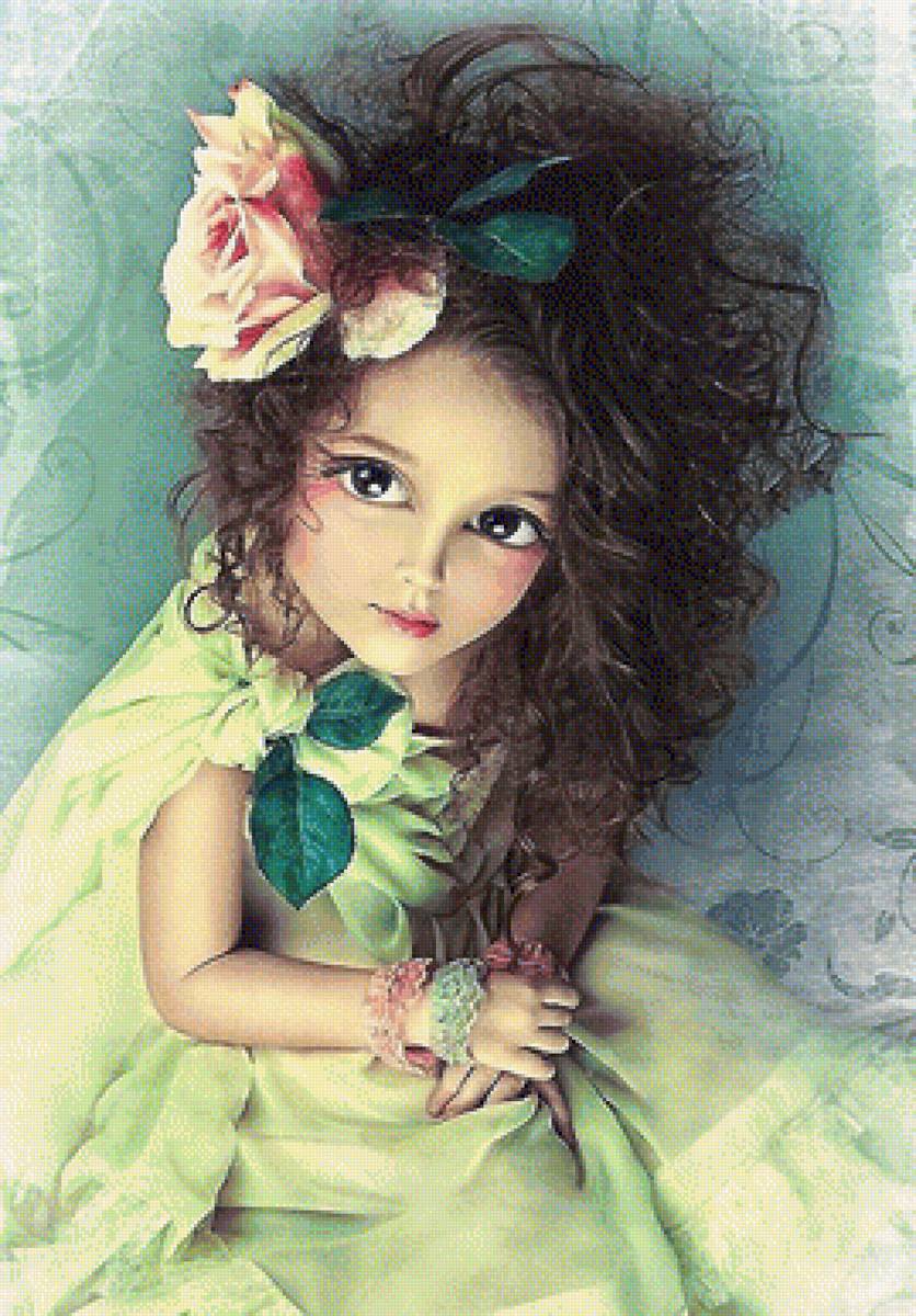 Девочка с розой - девочка, роза - предпросмотр