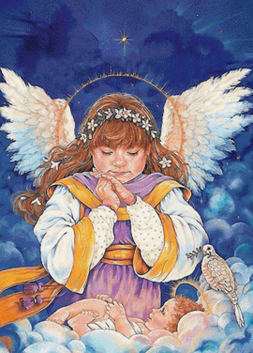 Ангелы - ангел, голубь - предпросмотр