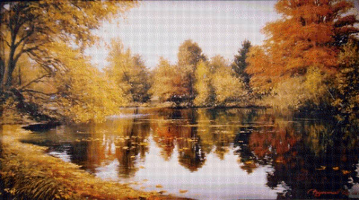 №1994240 - пруд, деревья, природа, осень - предпросмотр