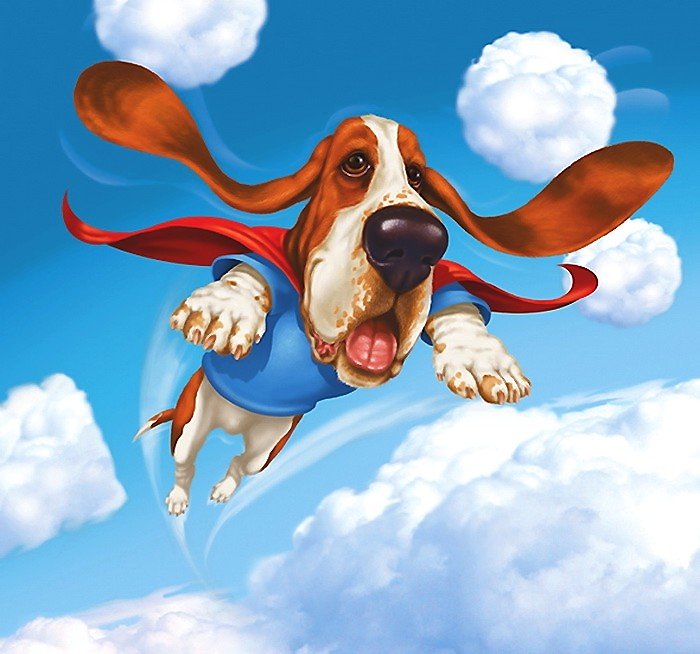 Супер-пёс - для детей, небо, собака - оригинал