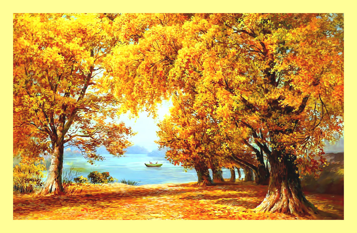 Золотая осень. - осень, деревья, пейзаж, живопись - оригинал