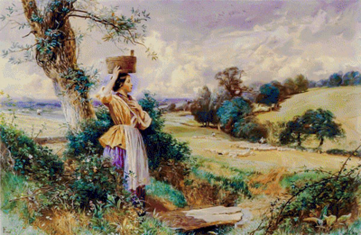The Milkmaid. - myles birket foster painter.scenarys.ladies. - предпросмотр