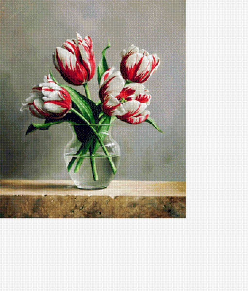 Тюльпаны. - цветы, натюрморт, живопись. - предпросмотр