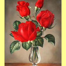 Оригинал схемы вышивки «Красные розы.» (№1995202)