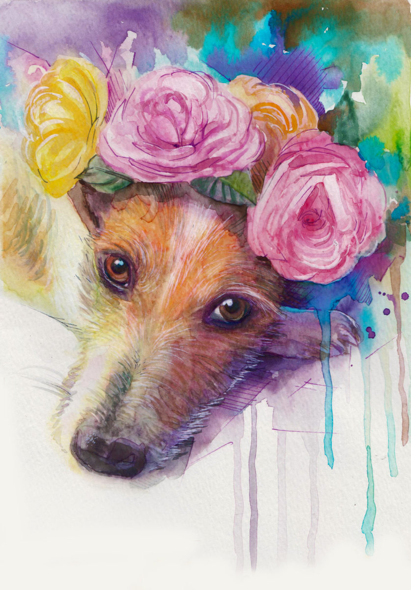 dog flowers - flowers dog - оригинал