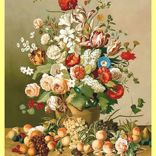 Оригинал схемы вышивки «Фруктово-цветочный натюрморт.» (№1995328)
