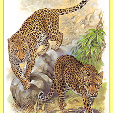 Схема вышивки «Леопарды. Пара.»
