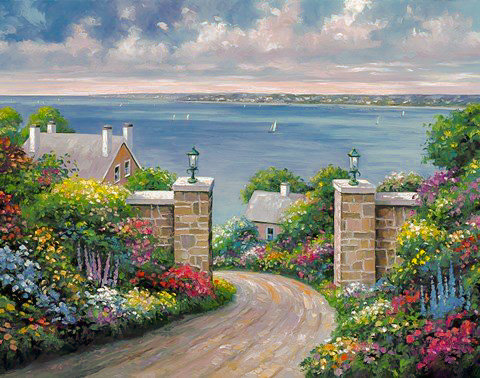 Tranquility Bay. - john zaccheo paintings.seascapes.flowers and gardens. - оригинал