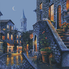 Схема вышивки «вечер в городе»