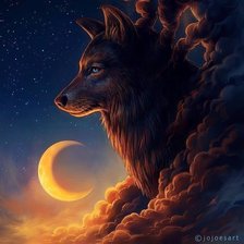 Схема вышивки «волк»