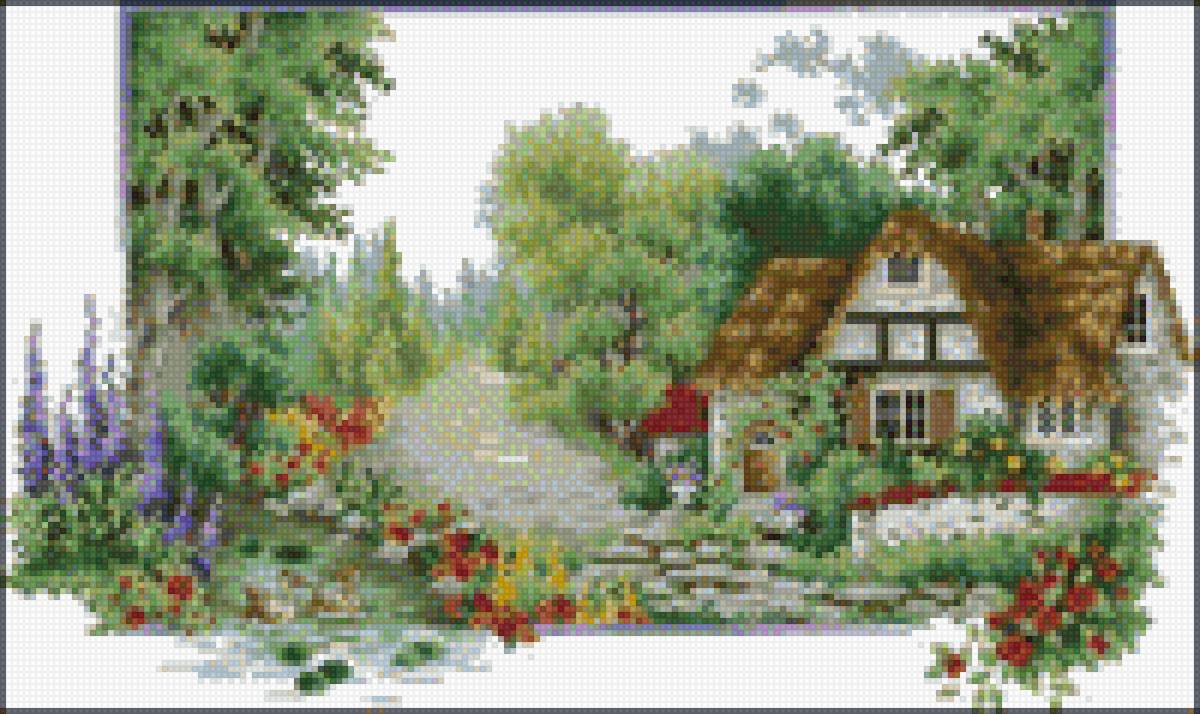 Времена года лето - дом, природа - предпросмотр