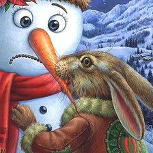 заяц и снеговик