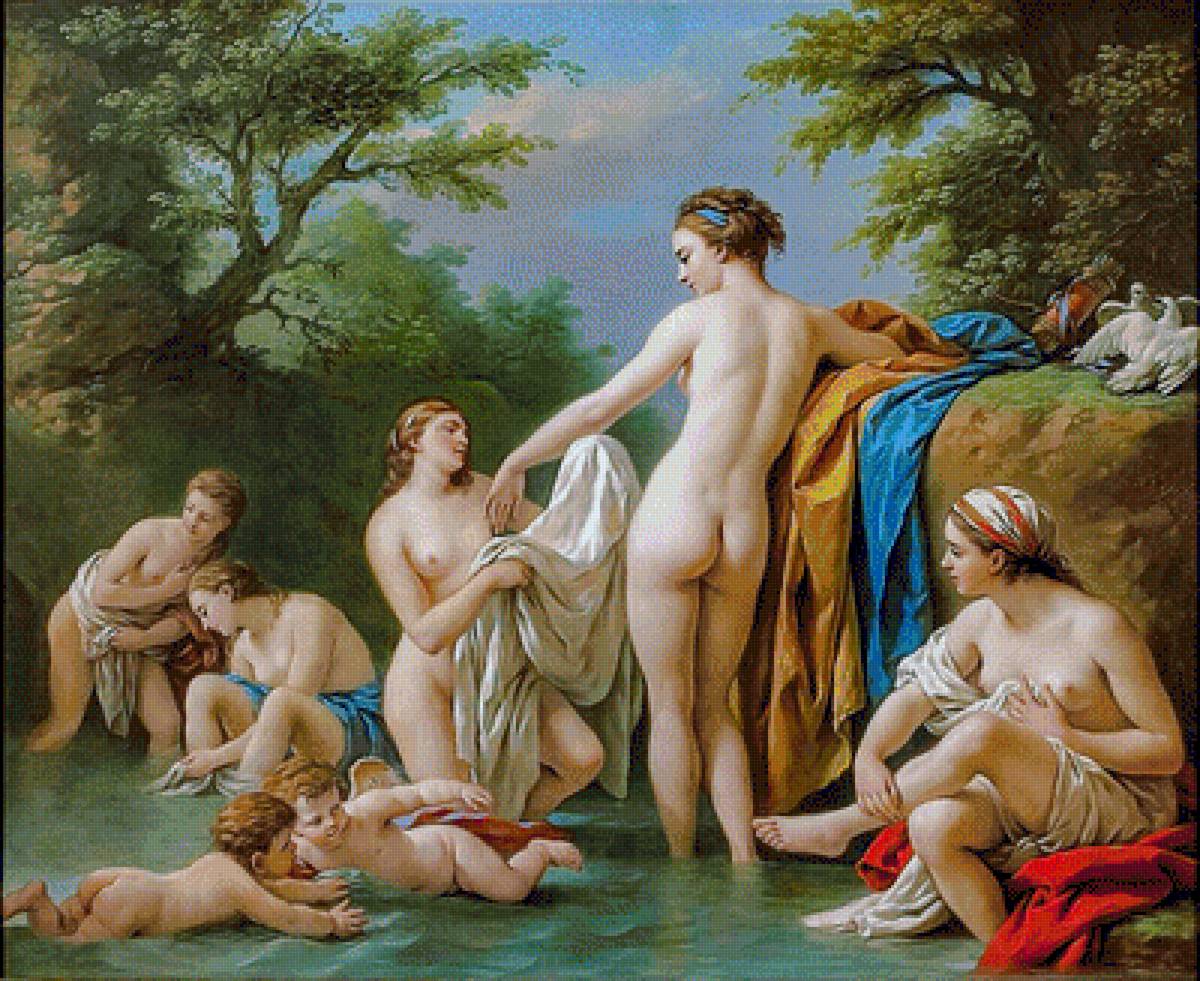 Venus and Nymphs Bathing. - louis jean françois lagrenée painter.mythological.people.childre - предпросмотр
