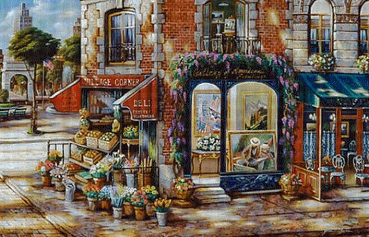 Village Corner Florist. - j. p. o'brien.scenarys.flowers and gardens.people. - предпросмотр