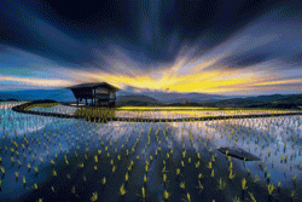 Рисовые поля Вьетнам малый - пейзаж, рисовые поля, вьетнам - предпросмотр