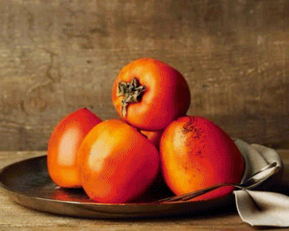 Хурма - натюрморт, хурма, фрукты - предпросмотр