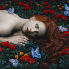 Схема вышивки «Девушка в маках»