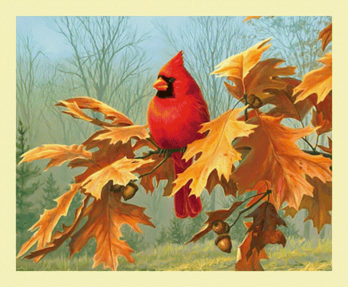 Птицы. Осень. - осень, птицы, живопись - предпросмотр