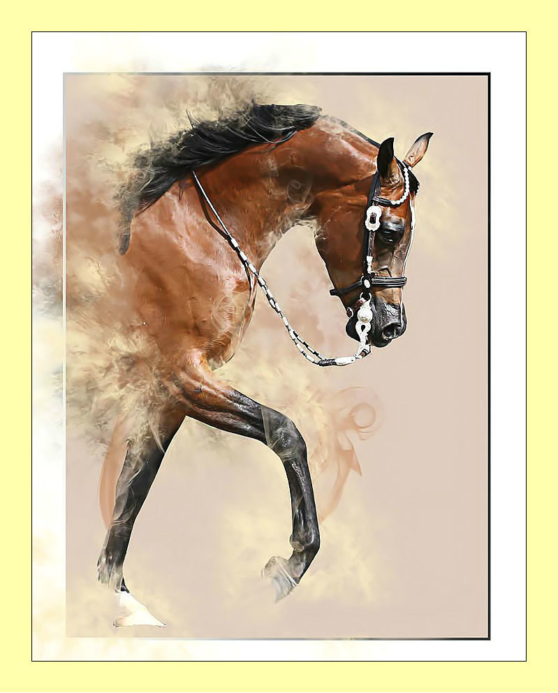 Конь. - конь, живопись, лошадь, животные - оригинал