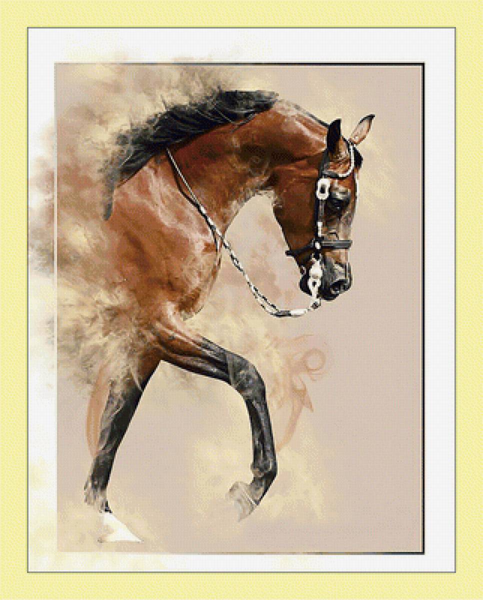 Конь. - живопись, лошадь, конь, животные - предпросмотр