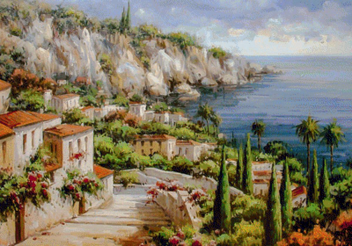 Capri.Amalfi Coast. - lucio campana painter.seascapes.flowers and gardens. - предпросмотр