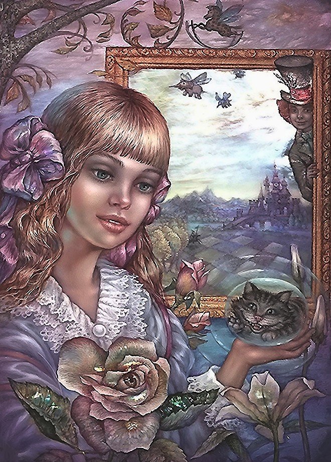 Алиса в стране чудес - федоскинская миниатюра - оригинал