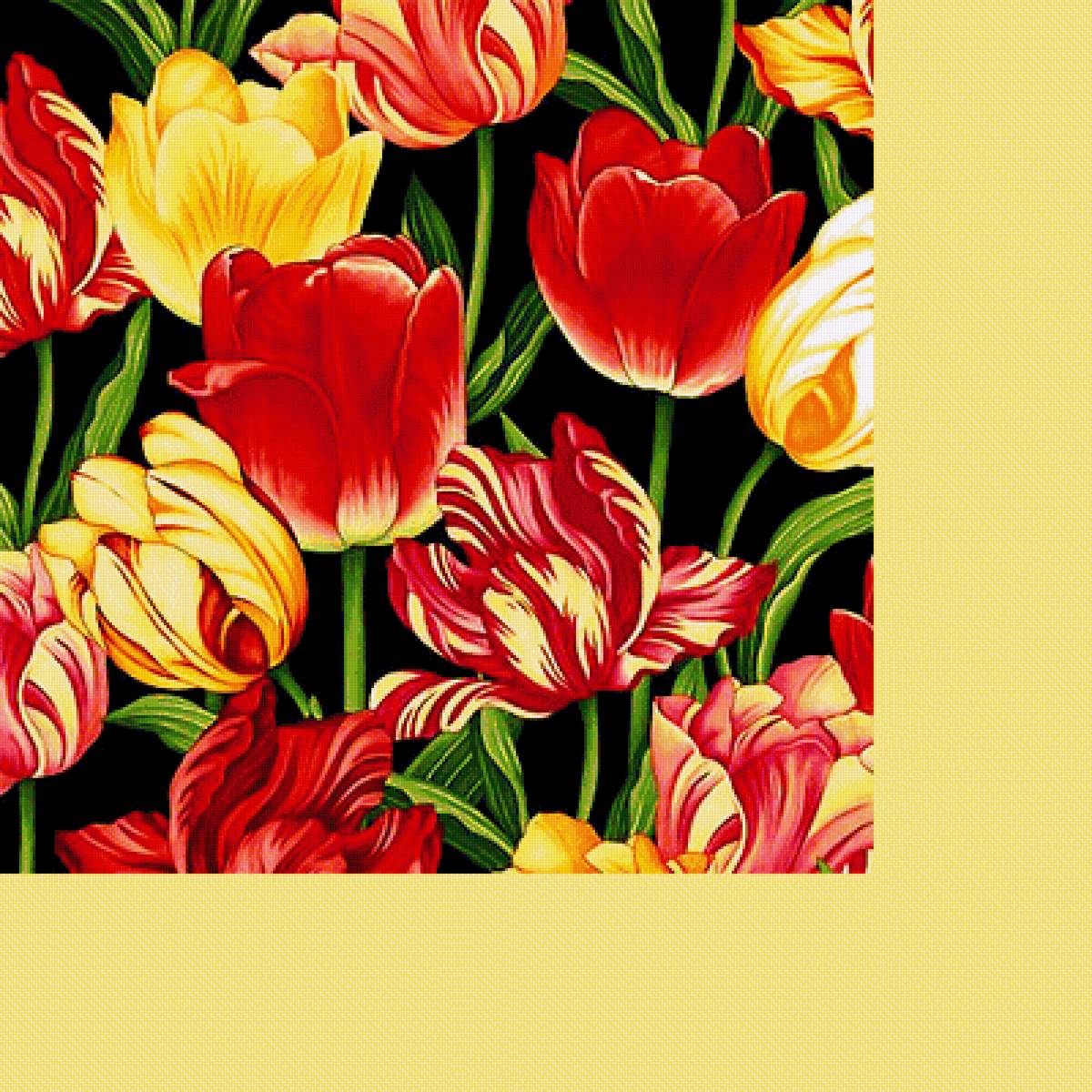 Серия "Подушки". Тюльпаны - подушка, цветы, тюльпаны - предпросмотр