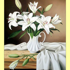 Оригинал схемы вышивки «Белые лилии. Букет.» (№1998427)