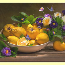 Схема вышивки «Натюрморт с лимонами.»