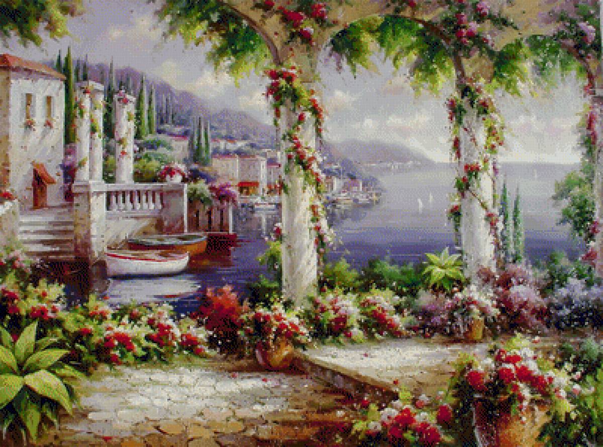 Lago Di Como. - lucio campana painter.seascapes.flowers and gardens. - предпросмотр