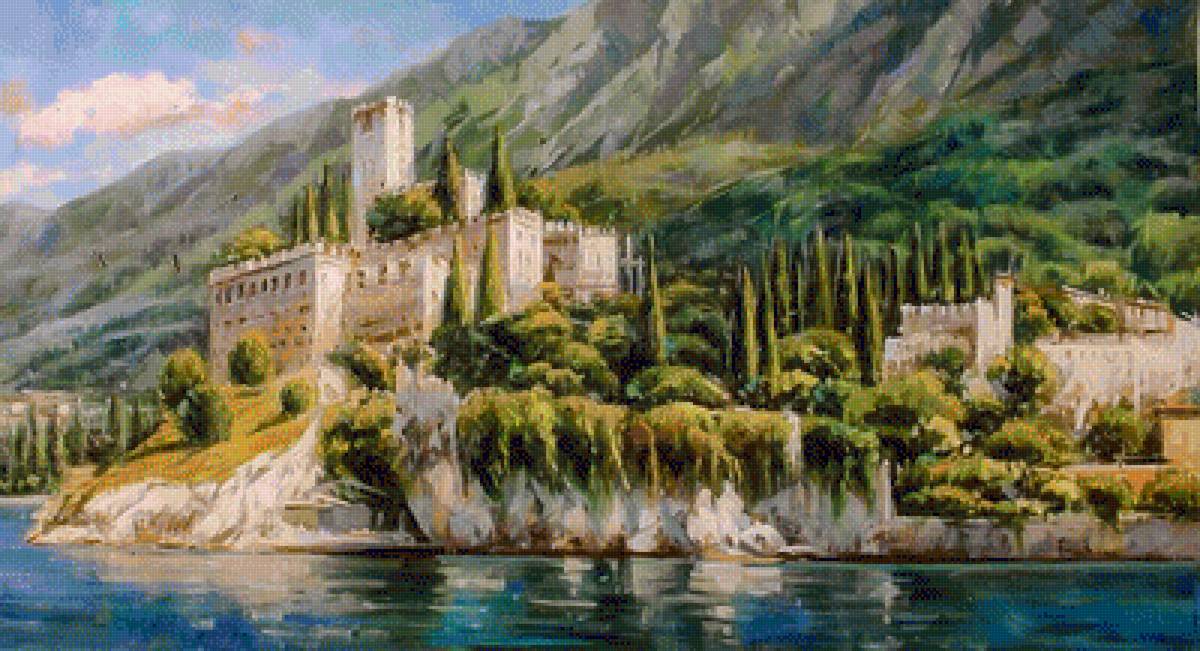 Malcesine Castle.(Di Garda Lake). - lucio campana painter.scenarys. - предпросмотр